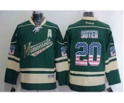 nhl jerseys minnesota wilds #20 suter green[national flag version][patch A][suter]