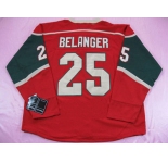 nhl minnesota wilds #25 belanger red jerseys
