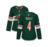 Women Adidas Minnesota Wild #4 Mike Reilly Green Home Authentic Stitched NHL Jersey