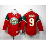 women nhl jerseys minnesota wilds #9 koivu red[patch C]