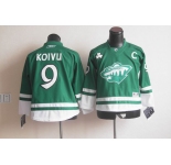 youth nhl jerseys minnesota wild #9 koivu green