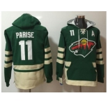 Men Minnesota Wild #11 Zach Parise Green Name & Number Pullover NHL Hoodie