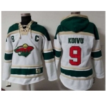 Minnesota Wild #9 Mikko Koivu White Sawyer Hooded Sweatshirt Stitched NHL Jersey