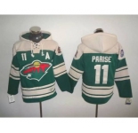 nhl jerseys minnesota wild #11 parise green[pullover hooded sweatshirt][patch A][parise]