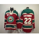 nhl jerseys minnesota wild #22 clutterbuck red [pullover hooded sweatshirt]
