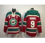 nhl jerseys minnesota wild #9 koivu red [pullover hooded sweatshirt](C)