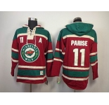 nhl jerseys minnesota wilds #11 parise red [pullover hooded sweatshirt](A)