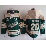 nhl jerseys minnesota wilds #20 suter cream-green[pullover hooded sweatshirt][patch A][suter]
