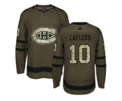 Adidas Montreal Canadiens #10 Guy Lafleur Green Salute to Service Stitched NHL Jersey