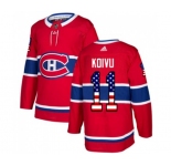 Adidas Montreal Canadiens #11 Saku Koivu Authentic Red USA Flag Fashion NHL Jersey