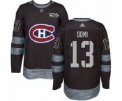 Adidas Montreal Canadiens #13 Max Domi Authentic Black 1917-2017 100th Anniversary NHL Jersey
