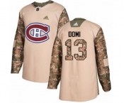 Adidas Montreal Canadiens #13 Max Domi Authentic Camo Veterans Day Practice NHL Jersey