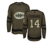 Adidas Montreal Canadiens #14 Tomas Plekanec Green Salute to Service Stitched NHL Jersey