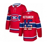 Adidas Montreal Canadiens #15 Jesperi Kotkaniemi Authentic Red USA Flag Fashion NHL Jersey