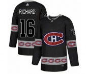 Adidas Montreal Canadiens #16 Henri Richard Authentic Black Team Logo Fashion NHL Jersey