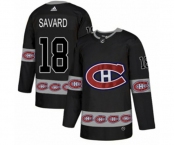 Adidas Montreal Canadiens #18 Serge Savard Authentic Black Team Logo Fashion NHL Jersey