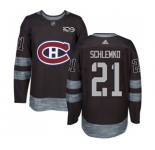 Adidas Montreal Canadiens #21 David Schlemko Authentic Black 1917-2017 100th Anniversary NHL Jersey