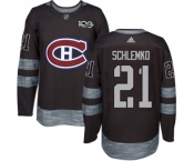 Adidas Montreal Canadiens #21 David Schlemko Authentic Black 1917-2017 100th Anniversary NHL Jersey