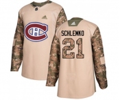 Adidas Montreal Canadiens #21 David Schlemko Authentic Camo Veterans Day Practice NHL Jersey