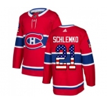 Adidas Montreal Canadiens #21 David Schlemko Authentic Red USA Flag Fashion NHL Jersey