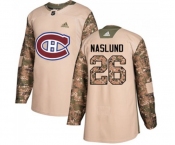 Adidas Montreal Canadiens #26 Mats Naslund Authentic Camo Veterans Day Practice NHL Jersey