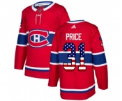 Adidas Montreal Canadiens #31 Carey Price Authentic Red USA Flag Fashion NHL Jersey