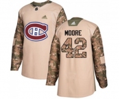 Adidas Montreal Canadiens #42 Dominic Moore Authentic Camo Veterans Day Practice NHL Jersey