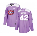 Adidas Montreal Canadiens #42 Dominic Moore Authentic Purple Fights Cancer Practice NHL Jersey