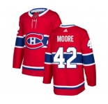 Adidas Montreal Canadiens #42 Dominic Moore Authentic Red Home NHL Jersey