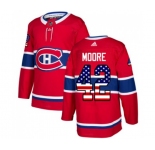 Adidas Montreal Canadiens #42 Dominic Moore Authentic Red USA Flag Fashion NHL Jersey