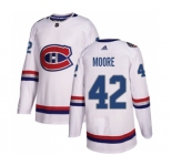 Adidas Montreal Canadiens #42 Dominic Moore Authentic White 2017 100 Classic NHL Jersey