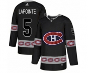 Adidas Montreal Canadiens #5 Guy Lapointe Authentic Black Team Logo Fashion NHL Jersey