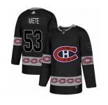 Adidas Montreal Canadiens #53 Victor Mete Authentic Black Team Logo Fashion NHL Jersey