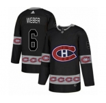 Adidas Montreal Canadiens #6 Shea Weber Authentic Black Team Logo Fashion NHL Jersey