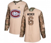 Adidas Montreal Canadiens #6 Shea Weber Authentic Camo Veterans Day Practice NHL Jersey