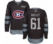 Adidas Montreal Canadiens #61 Xavier Ouellet Authentic Black 1917-2017 100th Anniversary NHL Jersey