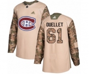 Adidas Montreal Canadiens #61 Xavier Ouellet Authentic Camo Veterans Day Practice NHL Jersey