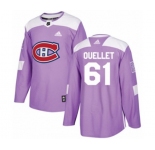 Adidas Montreal Canadiens #61 Xavier Ouellet Authentic Purple Fights Cancer Practice NHL Jersey