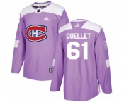 Adidas Montreal Canadiens #61 Xavier Ouellet Authentic Purple Fights Cancer Practice NHL Jersey