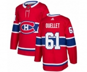 Adidas Montreal Canadiens #61 Xavier Ouellet Authentic Red Home NHL Jersey