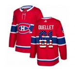 Adidas Montreal Canadiens #61 Xavier Ouellet Authentic Red USA Flag Fashion NHL Jersey