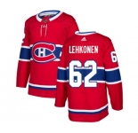 Adidas Montreal Canadiens #62 Artturi Lehkonen Premier Red Home NHL Jersey