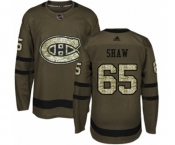 Adidas Montreal Canadiens #65 Andrew Shaw Authentic Green Salute to Service NHL Jersey