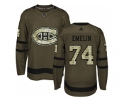 Adidas Montreal Canadiens #74 Alexei Emelin Green Salute to Service Stitched NHL Jersey