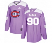 Adidas Montreal Canadiens #90 Tomas Tatar Authentic Purple Fights Cancer Practice NHL Jersey