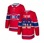 Adidas Montreal Canadiens #90 Tomas Tatar Authentic Red USA Flag Fashion NHL Jersey
