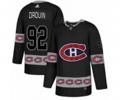 Adidas Montreal Canadiens #92 Jonathan Drouin Authentic Black Team Logo Fashion NHL Jersey