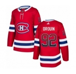 Adidas Montreal Canadiens #92 Jonathan Drouin Authentic Red Drift Fashion NHL Jersey