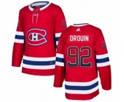 Adidas Montreal Canadiens #92 Jonathan Drouin Authentic Red Drift Fashion NHL Jersey
