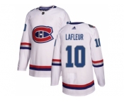 Men Adidas Montreal Canadiens #10 Guy Lafleur White Authentic 2017 100 Classic Stitched NHL Jersey